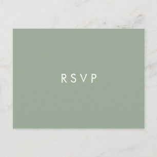Invitation Carte Postale Minimal chic Sage   Mariage Choix de repas RSVP