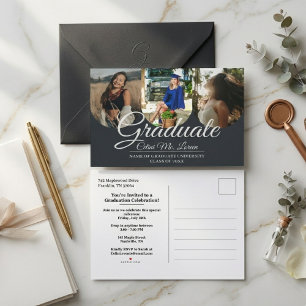 Invitation Carte Postale Minimalisme Moderne Photo de Calligraphie d'Arc de