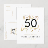 Moderne 50e anniversaire simple élégant script élé