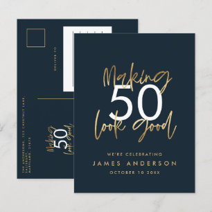 Invitation Carte Postale Moderne éditable anniversaire simple élégant éléga