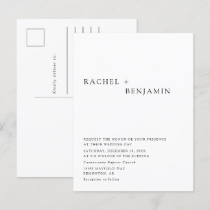 Invitation Carte Postale Moderne Élégant Temps Minimaliste Classique