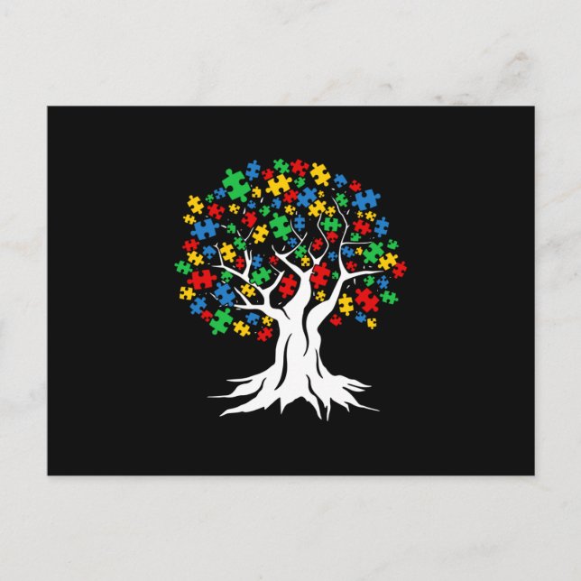 Invitation Carte Postale Mois De Sensibilisation sur l'autisme De L'Arbre D (Devant)