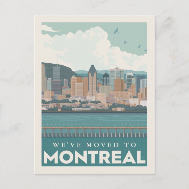 Invitation Carte Postale Montréal, Canada | Nous avons déménagé (Devant)