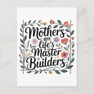 Invitation Carte Postale Mothers Are Life's Master Builders
