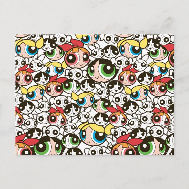 Invitation Carte Postale Motif de face pour les filles Powerpuff (Devant)