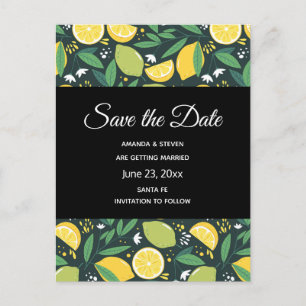 Invitation Carte Postale Motif de Fruits de citron jaune et de citron jaune