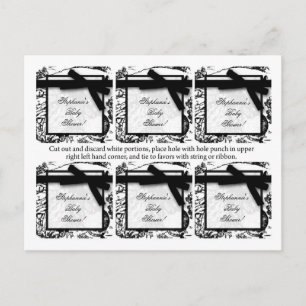 Invitation Carte Postale Motif noir d'impression de tissu de Toile de 6