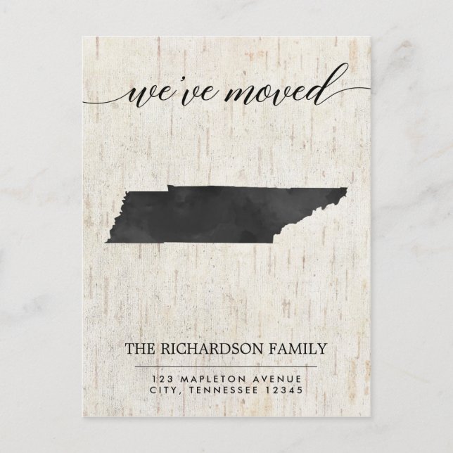 Invitation Carte Postale Moving faire-part, Tennessee état rustique (Devant)