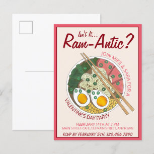 Invitation Carte Postale N'est-ce pas Ram-antic Romantique Saint-Valentin R