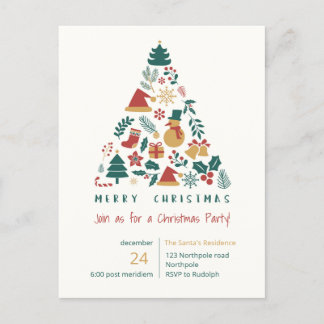 Invitation Carte Postale Noël Joyeux hiver décembre