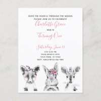 Noir blanc rose Script Woodland fête d'anniversair