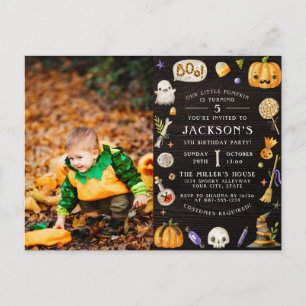 Invitation Carte Postale Notre petit Citrouille Jote Halloween photo d'an