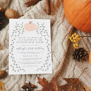Invitation Carte Postale Notre Petit Citrouille Première Fête d'Anniversair