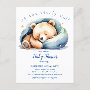 Invitation Carte Postale Nous pouvons attendre prématurément mignon Teddy B