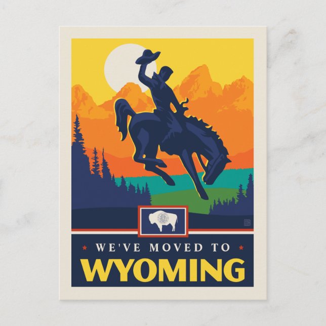 Invitation Carte Postale Nous sommes passés au Wyoming (Devant)