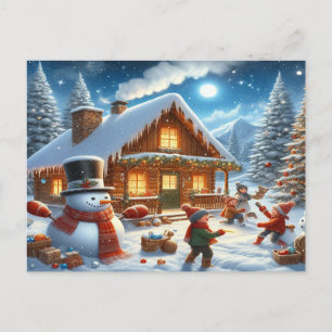 Invitation Carte Postale Nous souhaitons un joyeux Noël - O22