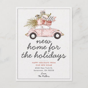 Invitation Carte Postale Nouveau chez soi pour les fêtes Annonce de déménag