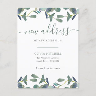 Invitation Carte Postale Nouvelle adresse   Eucalyptus Crest Moving Faire-p