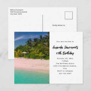 Invitation Carte Postale Océan aigue-marine Plage tropicale Scénique Annive