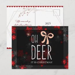Invitation Carte Postale Oh Deer Grey Parties scintillant Étincelle cadeau 
