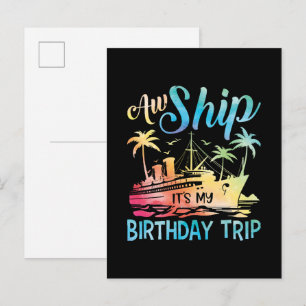 Invitation Carte Postale Oh merde c'est mon voyage d'anniversaire
