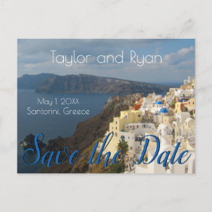 Invitation Carte Postale Oia, Santorin scintille sous le soleil de l'après-