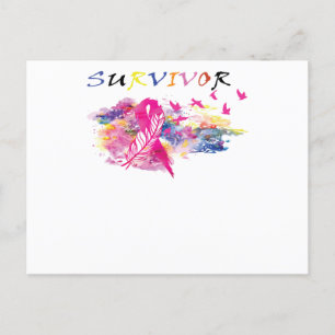 Invitation Carte Postale Oiseaux survivants Sensibilisation au cancer du se