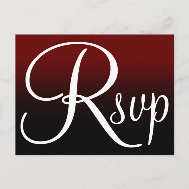 Invitation Carte Postale Ombre noir de Bourgogne Contemporain RSVP (Devant)