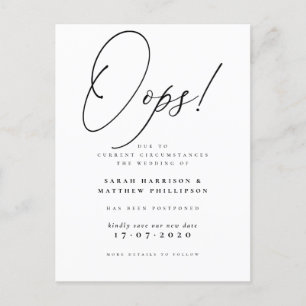 Invitation Carte Postale Oups ! Annonce officielle de report de mariage