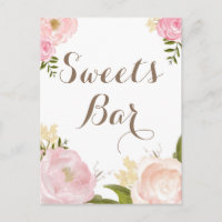 Panneau de bar à sucreries Fleurs aquarelles roman