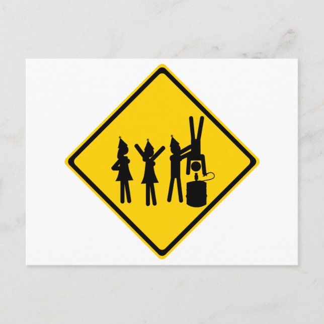 Invitation Carte Postale Panneau routier (Devant)