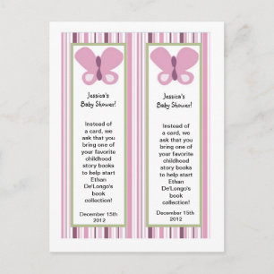Invitation Carte Postale Papillon de prune de sucre de 2 signets