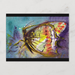 INVITATION CARTE POSTALE PAPILLON MAGIQUE DANS LE BLEU