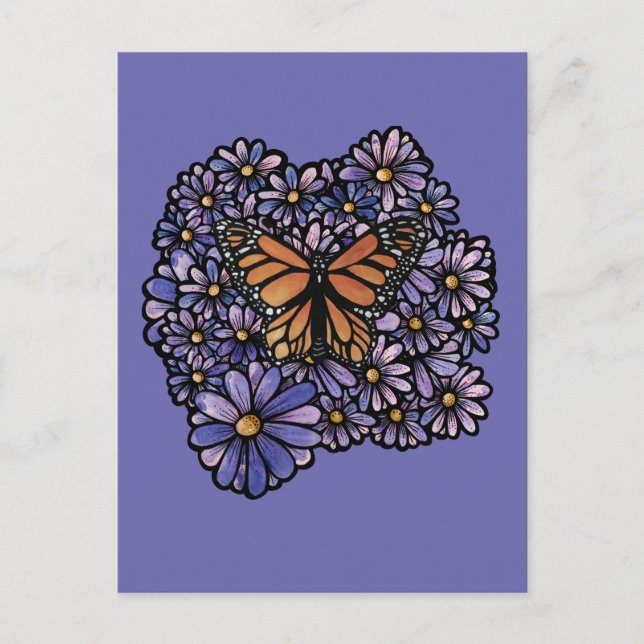 Invitation Carte Postale Papillon monarque (Devant)