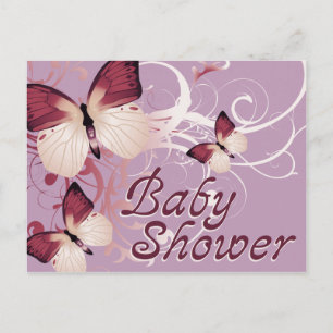 Invitation Carte Postale papillons baby shower