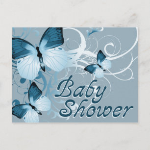 Invitation Carte Postale papillons baby shower