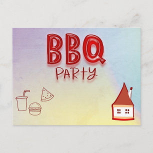 Invitation Carte Postale Parti BBQ