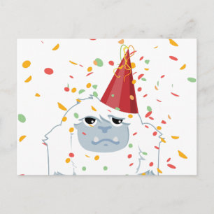 Invitation Carte Postale Parti Confetti Yeti