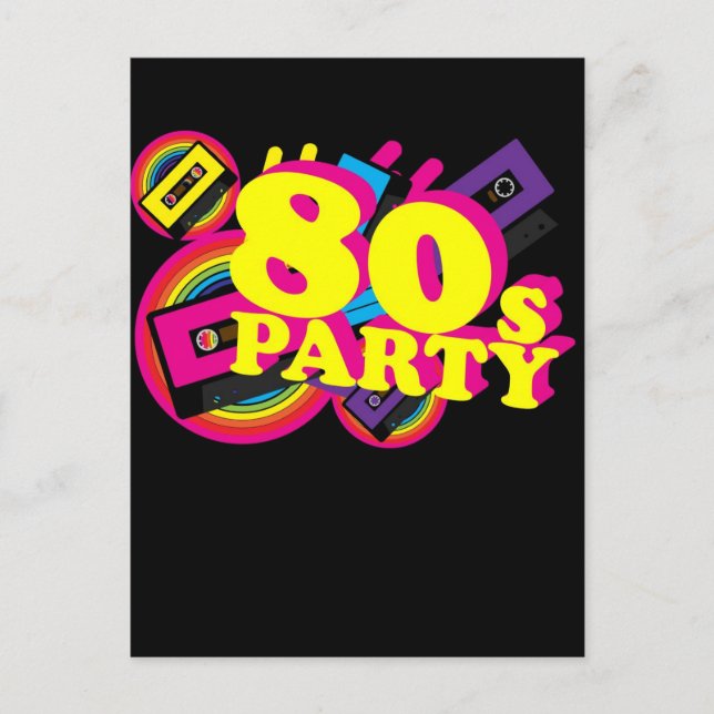 Invitation Carte Postale Parti des années 80 (Devant)