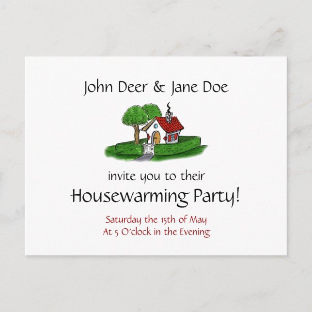 Invitation Carte Postale Parti du réchauffement du foyer (Devant)