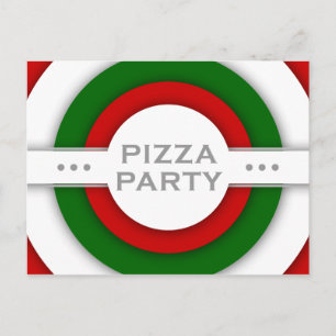 Invitation Carte Postale parti PIZZA rétro