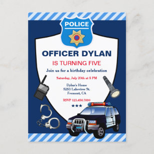 Invitations Faire Part Cartes Anniversaire Policiers Zazzle Ca