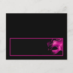 Invitation Carte Postale Partie noire rose du bonbon 16 programmables à