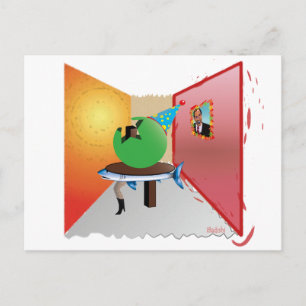 Invitation Carte Postale Partie surréaliste - colorée, étrange et