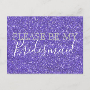 Invitation Carte Postale Parties scintillant Purple Faux