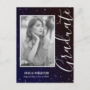 Invitation Carte Postale Parties scintillant spatiale de minuit