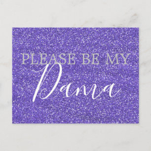 Invitation Carte Postale Parties scintillant violette Dama Quinceanera Prop