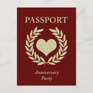 Invitation Carte Postale passeport de fête