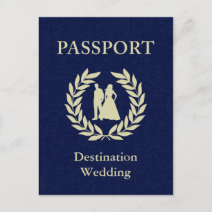 Invitation Carte Postale passeport de mariage de destination