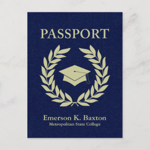Invitation Carte Postale passeport d'obtention du diplôme